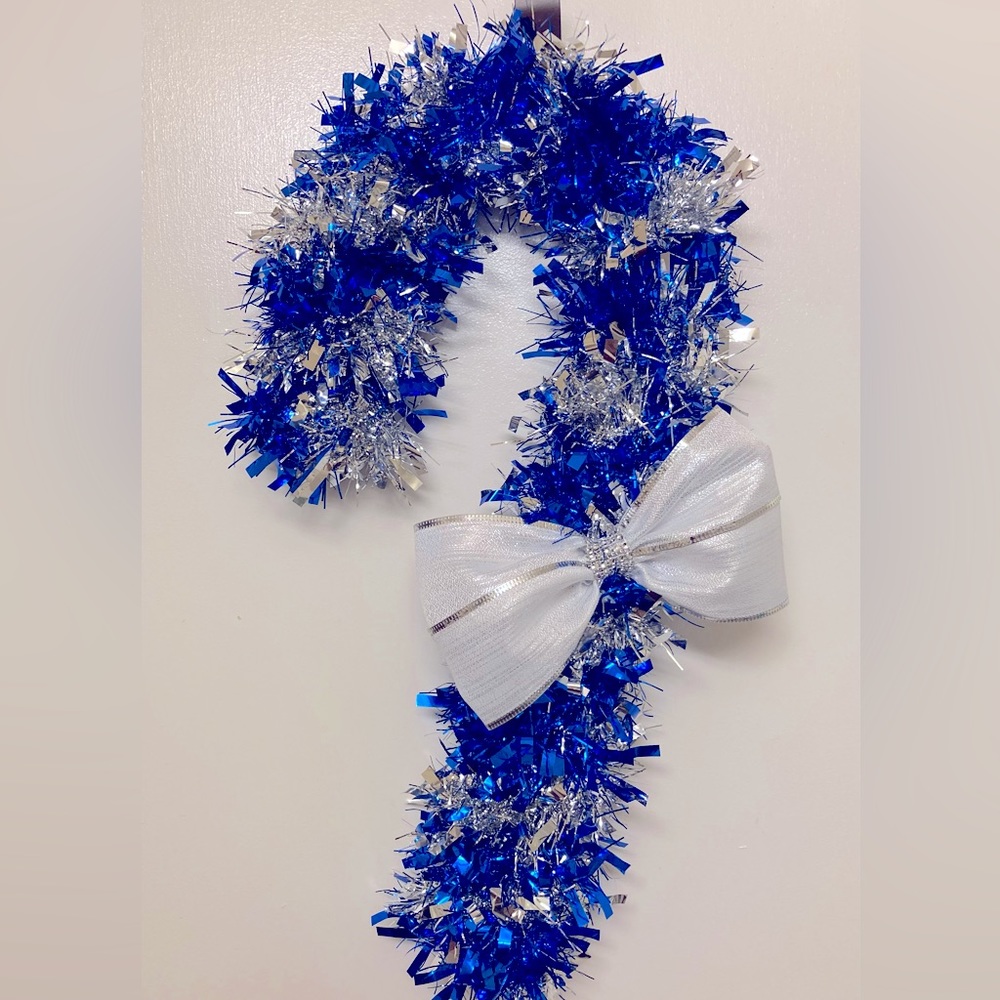 Blue candy cane
